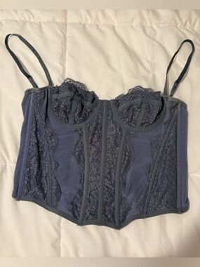 Urban Outfitters Out From Under Modern Love Corset- Color Slate- Size Small